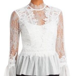 Elegant White Lace Women's Blouse